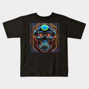 Groovy Cyber Skulls – Trippy Vibes 42 Kids T-Shirt